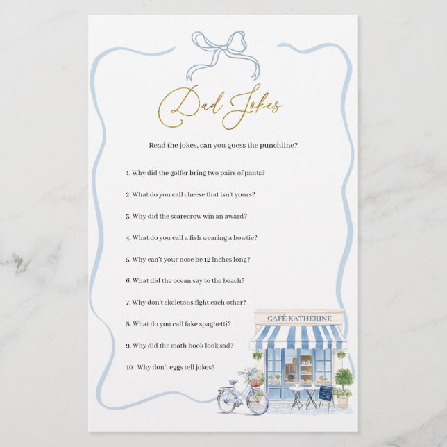 Lámina Juegos de Chistes de Coquette Parisian Dad (Anverso)