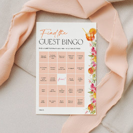 Lámina Juegos de Despedida de Soltera Bingo de Invitados 