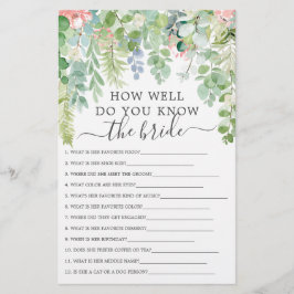 Lámina Juegos de Despedida de Soltera Doble Cara Verde Su