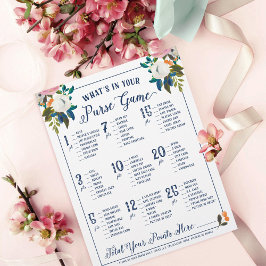 Lámina Juegos de Despedida de Soltera Floral ¿Qué Hay en