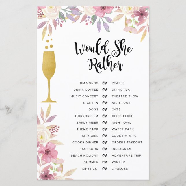 Lámina Juegos De Ducha Británica Prefiere Champagne (Anverso)