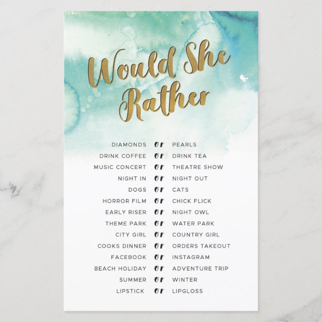 Lámina Juegos De Ducha Británica Prefiere Jugar Al Oro (Anverso)