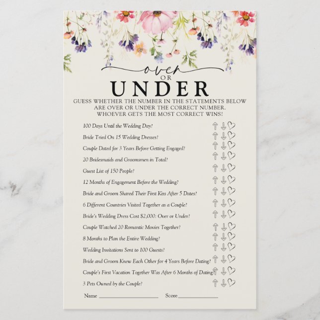 Lámina Juegos de ducha de flores silvestres (Anverso)