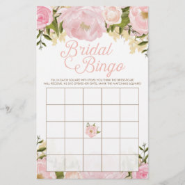 Lámina Juegos de ducha de novia de doble lado con flores 