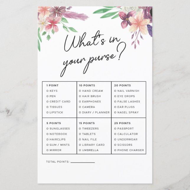 Lámina Juegos de ducha de novia lo que hay en tu juego de (Anverso)