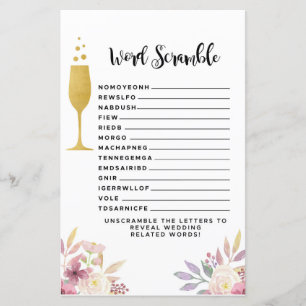 Lámina Juegos de ducha de novias Juego de Word Scramble C
