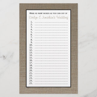 Lámina Juegos de duchas de matrimonio de pareja - Burlap