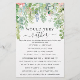 Lámina Juegos de duchas de novias de doble lado verde sua