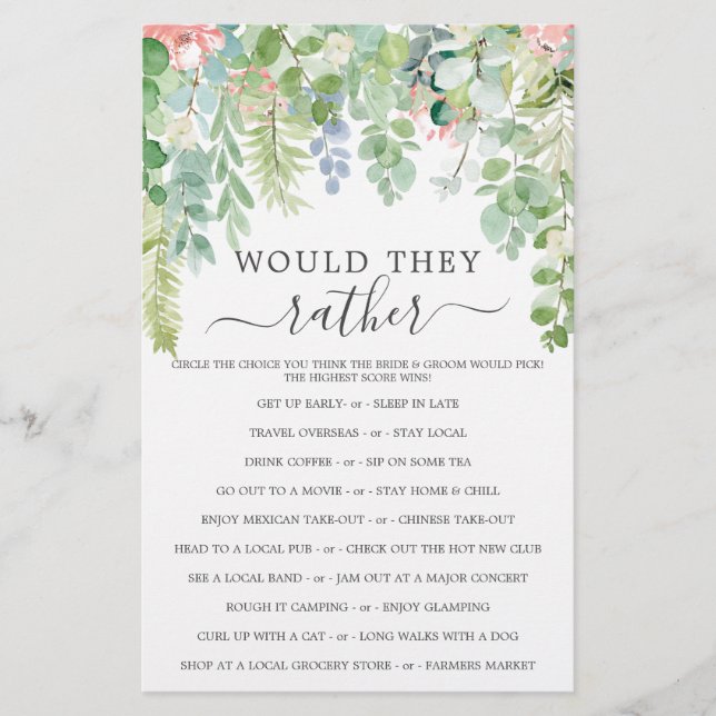 Lámina Juegos de duchas de novias de doble lado verde sua (Anverso)