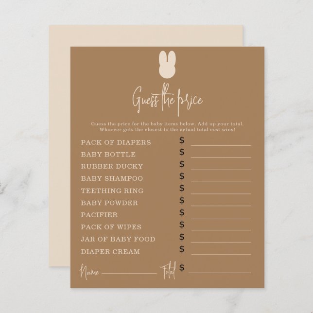 Lámina Juegos de fiesta de conejos | Juego de adivinanza  (Anverso / Reverso)