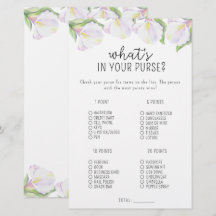 Juegos de flores de Calla - ¿Qué hay en tu bolso?