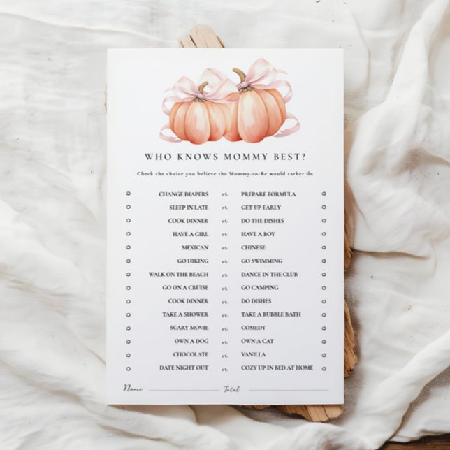 Lámina Juegos de la Actividad Baby Shower de Bow Rosado (Subido por el creador)