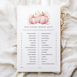 Lámina Juegos de la Actividad Baby Shower de Bow Rosado