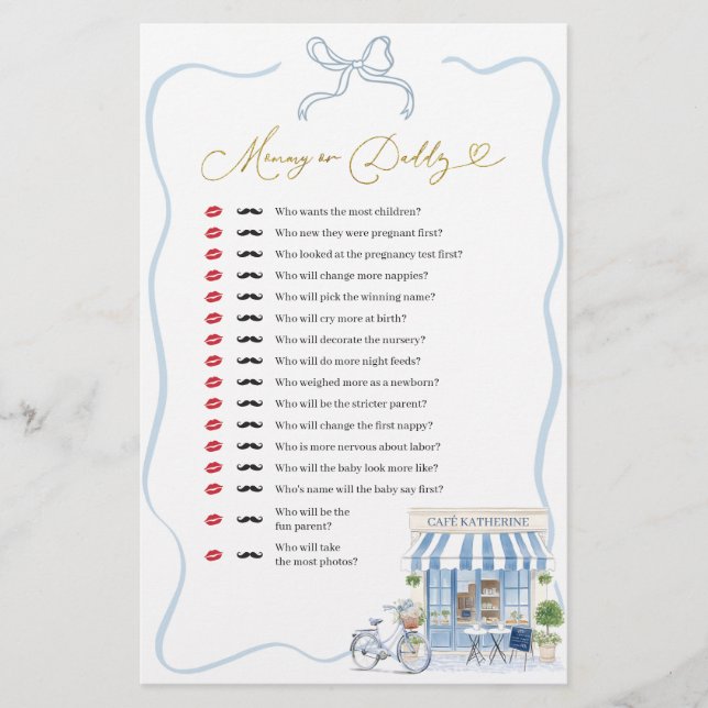 Lámina Juegos de mamá o papi en cafetera parisina (Anverso)