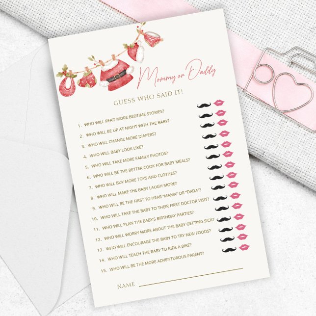 Lámina Juegos de papi o mami de Baby Shower con ropa de S (Subido por el creador)