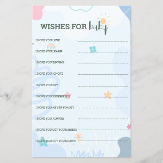Lámina Juegos de predicción para baby shower de un bebé a