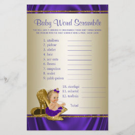 Lámina Juegos para Baby Shower de Niña con Temática de Pú