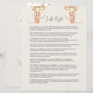Lámina Jugar con Baby Shower - ¿Izquierda O Derecha?