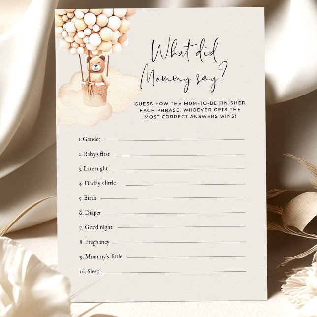 Lámina Jugar con Baby Shower lo que dijo mamá (Subido por el creador)