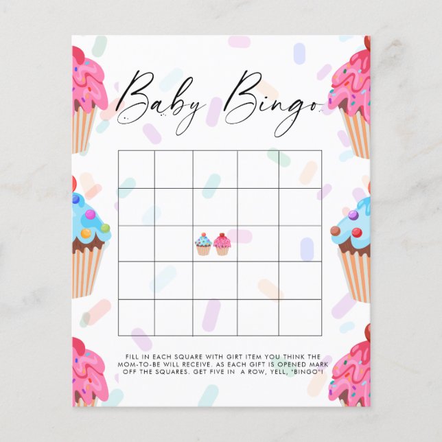 Lámina Juguete dulce género revelar juego de bingo bebé (Anverso)
