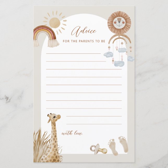 Lámina Juguetes bohemios Giraffe Sun Consejos para que lo (Anverso)