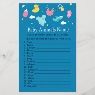 Lámina Juguetes para bebés Juego de nombres de animales b