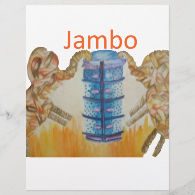 Lámina Jumbo Baby Kids Jambo African Elephant Design (Anverso)