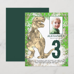 Lámina Jungla de Dinosaurios Foto del tercer cumpleaños d