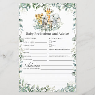 Lámina Jungle Animals Greenery Baby Predictions & Advance