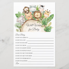 Lámina Jungle Greenery Well Wings for Baby Shower Card