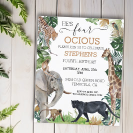 Lámina Jungle Safari Cuarto Cuatro Cumpleaños Pantera Neg