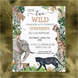 Lámina Jungle Safari Dos Cumpleaños Salvaje Pantera Negra