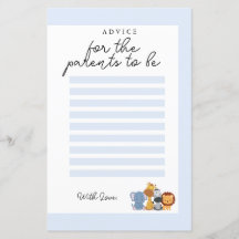 Jungle Wild One Baby Shower Advice para los padres