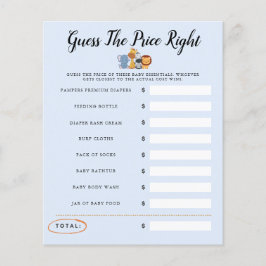 Lámina Jungle Wild One Baby Shower Game Adivina El Precio