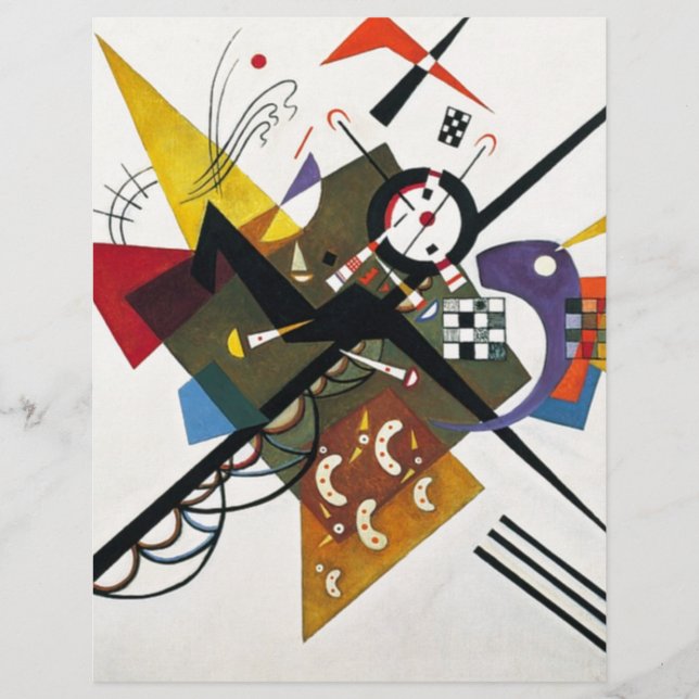 Lámina Kandinsky Sobre La Pintura De Dos Abstractos Blanc (Anverso)
