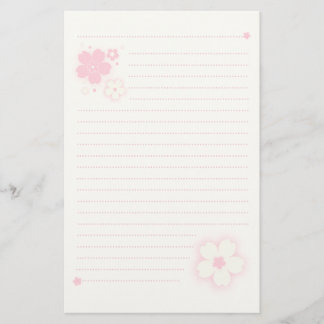 Lámina Kawaii Cherry Blossom Stationery rosada Sakura