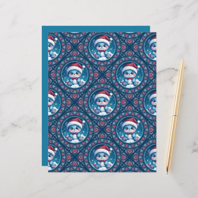 Lámina Kawaii Festividad Oso Mandala Diamond Tile Scrapbo (Anverso/Reverso In Situ)