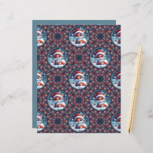 Lámina Kawaii Navidades Fox Dot Mandala Diamond Tile