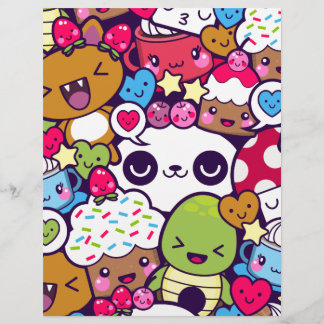 Lámina Kawaii Personalizado Fiesta de alimentos para anim