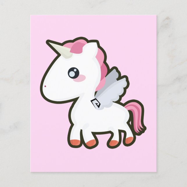Lámina Kawaii Unicorn (Anverso)
