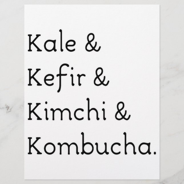 Lámina Kimchi Kefir Kombucha Kale (Anverso)