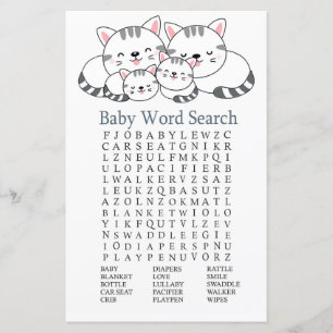 Lámina Kitts Baby Shower Word Search Game