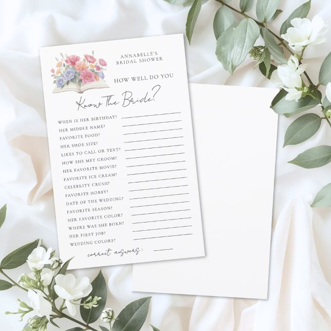 Lámina Know The Bride Book Bridal Shower Game (Know The Bride Book Bridal Shower Game)