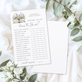Lámina Know The Bride Book Bridal Shower Game