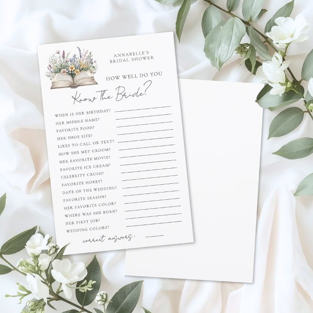 Lámina Know The Bride Book Bridal Shower Game (Know The Bride Book Bridal Shower Game)