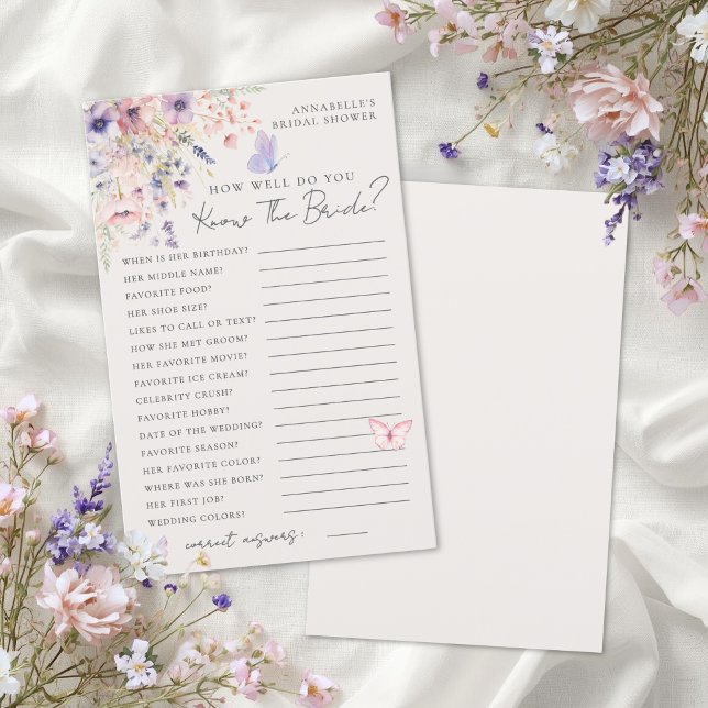 Lámina Know The Bride Butterfly Floral Bridal Shower (Know The Bride Butterfly Floral Bridal Shower)