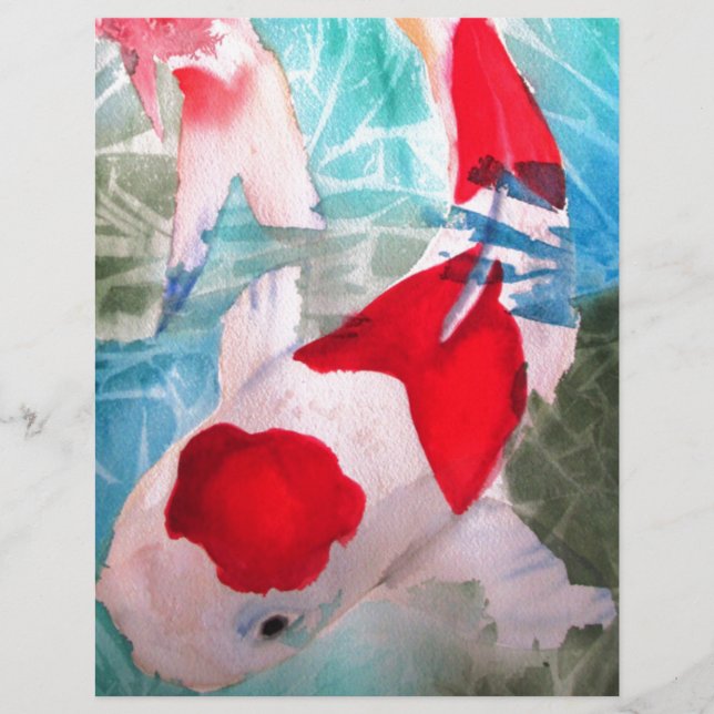 Lámina Kohaku Koi 2 arte acuático japonés (Anverso)