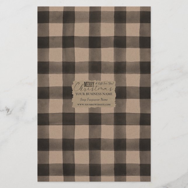 Lámina Kraft Buffalo Check Soap Wrap Paper Sheet - Satin (Anverso)