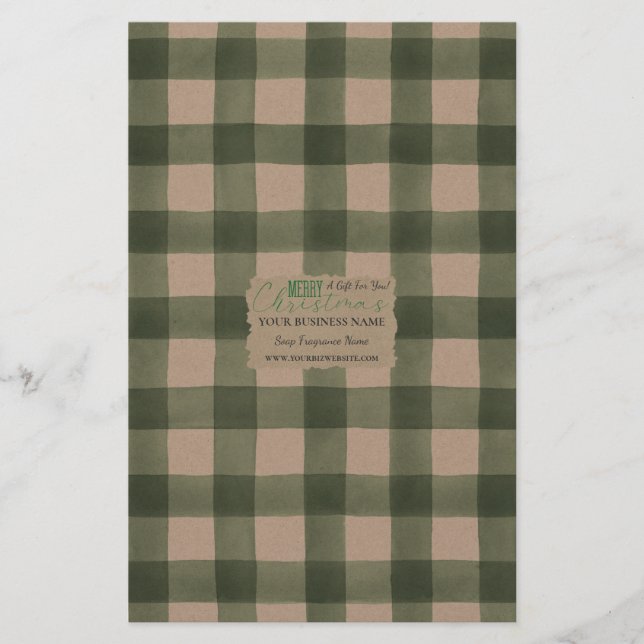 Lámina Kraft Buffalo Check Soap Wrap Paper Sheet - Satin (Anverso)