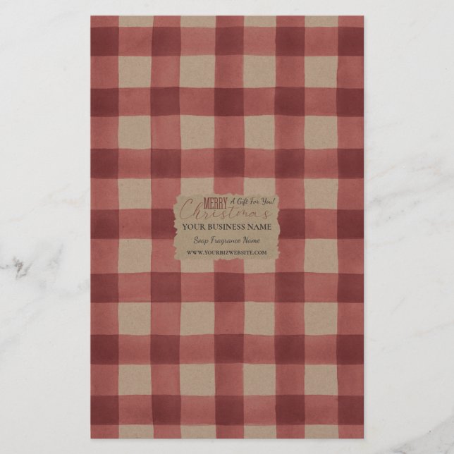 Lámina Kraft Buffalo Check Soap Wrap Paper Sheet - Satin (Anverso)